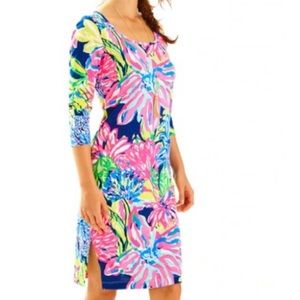 NWT Kenzie Dress Resort Navy Travelers Palm Sz S